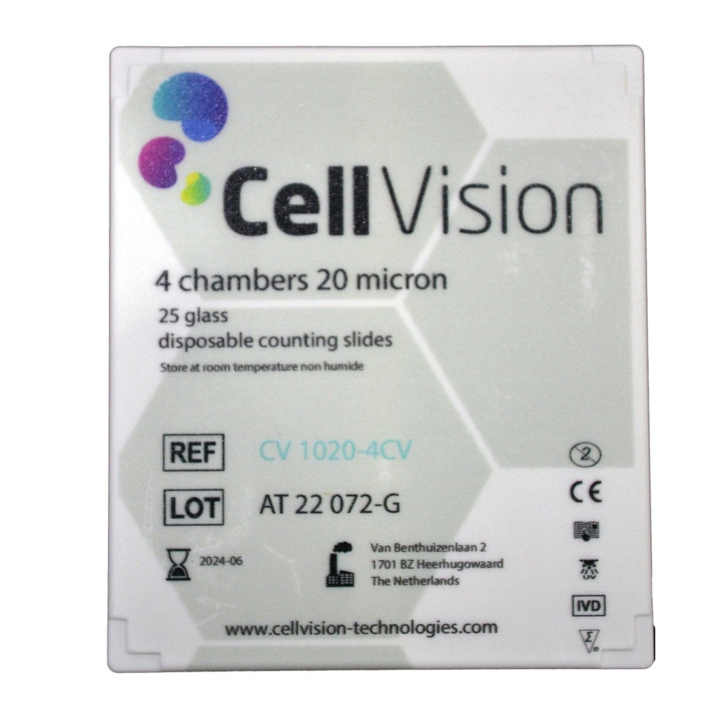 CellVision Counting Chamber - 20um Slide - 4 chambers - Hawksley
